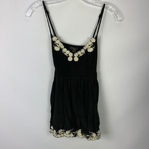 XXI Medium Boho Blouse Black Off White Adjustable